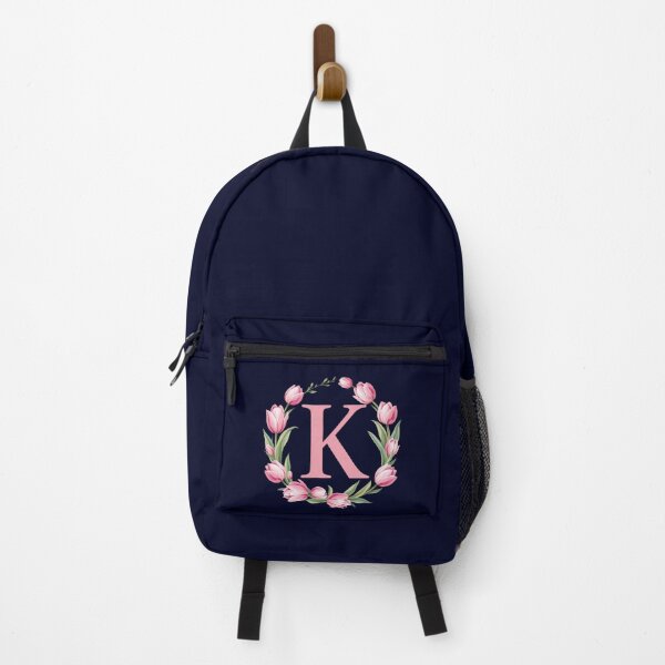 Item preview, Letter K Floral Monogram with Pink Tulips designed and sold by roxysnextgenart.
