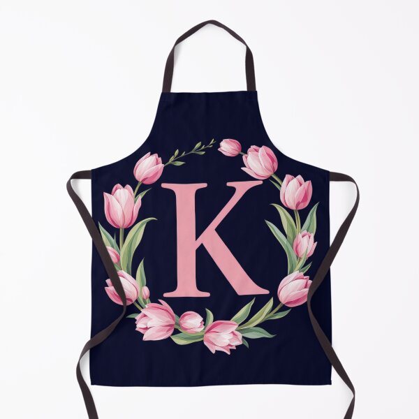 Item preview, Letter K Floral Monogram with Pink Tulips designed and sold by roxysnextgenart.