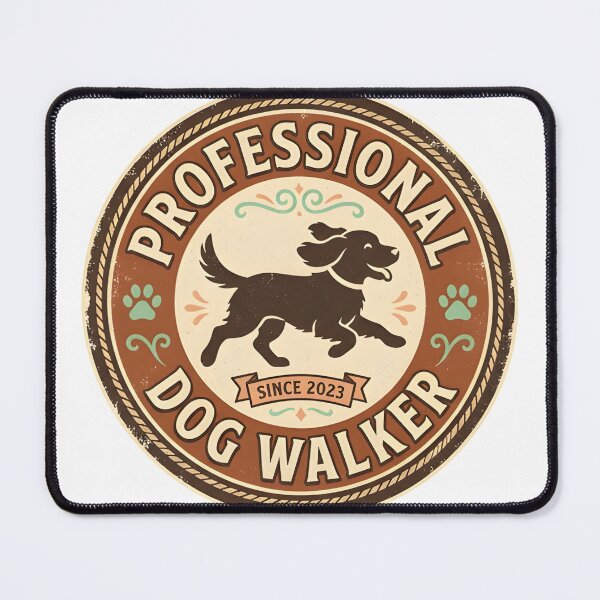 Item preview, Professional Dog Walker Retro Vintage Badge Dog Lover Gift Tee designed and sold by FlexGear Shop.