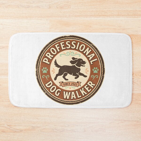 Item preview, Professional Dog Walker Retro Vintage Badge Dog Lover Gift Tee designed and sold by CRASHOUT CLUB.