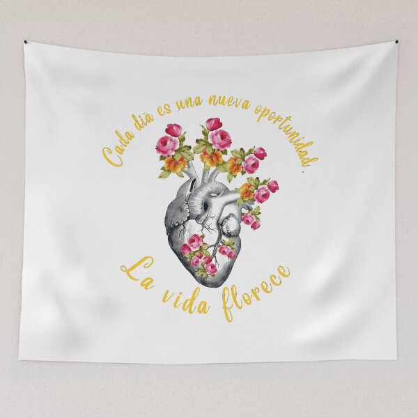 Item preview, Anatomical Heart in Bloom - Motivational Phrase in Spanish designed and sold by Skully-Studio.