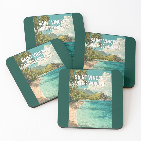 Item preview, Saint Vincent and the Grenadines Illustration Travel Art Vintage designed and sold by KrisSidDesigns.