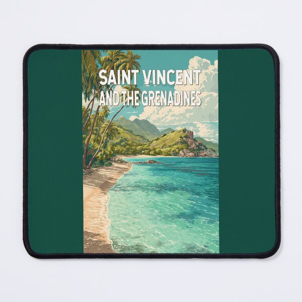 Item preview, Saint Vincent and the Grenadines Illustration Travel Art Vintage designed and sold by KrisSidDesigns.