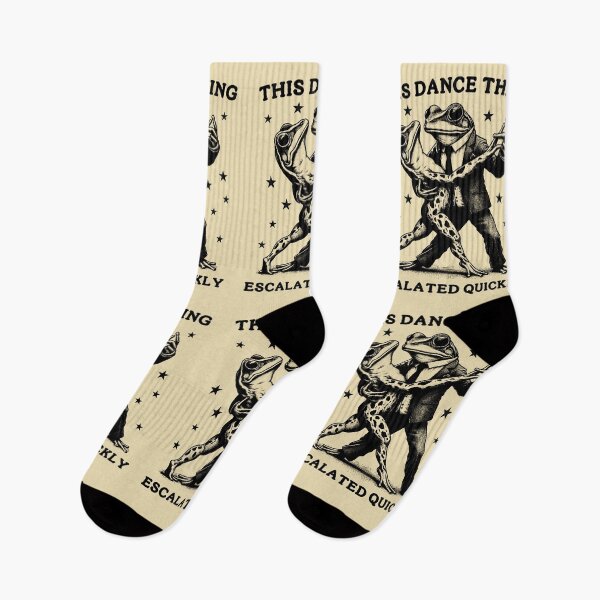 Item preview, This Dance Thing Escalated Quickly Funny Frog Couple Internet Meme designed and sold by Dmetalx Art Apparel.