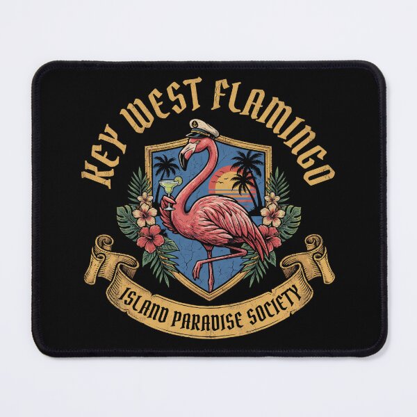 Item preview, Key West Florida Flamingo Sipping Drinks Island Paradise Society  designed and sold by Milasneeze.