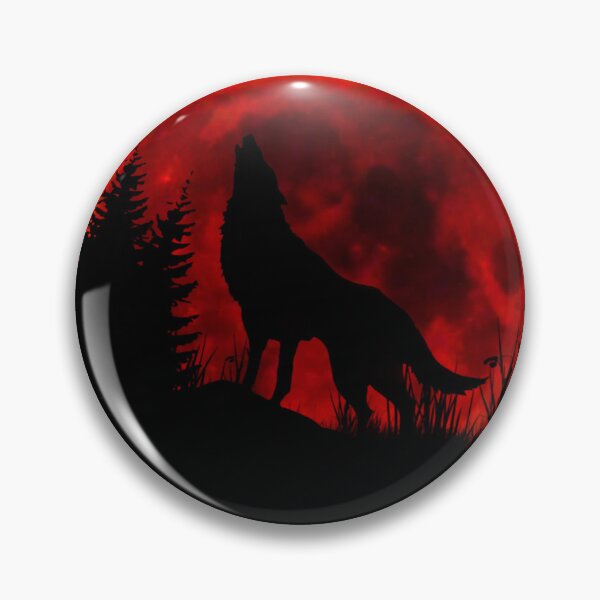 Item preview, Red Moon Howling Wolf Silhouette T Shirt designed and sold by StyleBloomes.