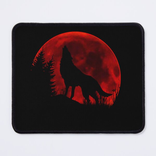 Item preview, Red Moon Howling Wolf Silhouette T Shirt designed and sold by StyleBloomes.