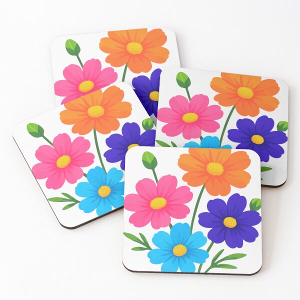 Item preview, Vibrant Cosmos Flowers Watercolor Botanical Sticker Art designed and sold by funnyshop222.