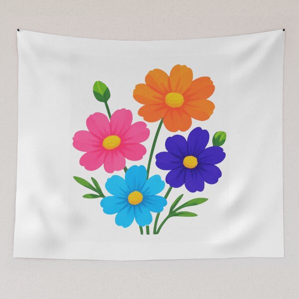 Item preview, Vibrant Cosmos Flowers Watercolor Botanical Sticker Art designed and sold by funnyshop222.