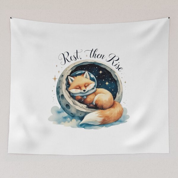 Item preview, Rest Then Rise Cute Vintage Fox Space Moon designed and sold by AQUILAKREO.