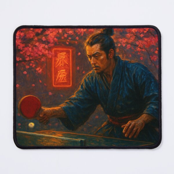 Item preview, The Samurai Smasher: Neo-Traditional Table Tennis Warrior Ping Pong Art Gift T-Shirt designed and sold by OhMyPingCo.