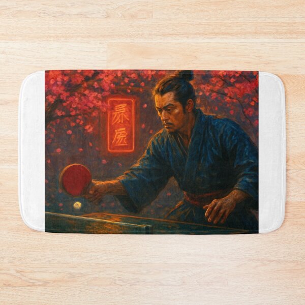 Item preview, The Samurai Smasher: Neo-Traditional Table Tennis Warrior Ping Pong Art Gift T-Shirt designed and sold by OhMyPingCo.