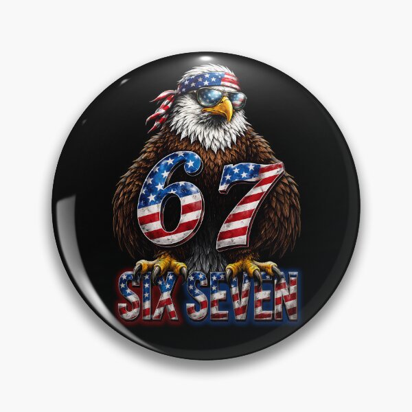 Item preview, 4TH Of July Six Seven Bald Eagle USA Flag 67 Meme Boys Girls designed and sold by wtfbba.