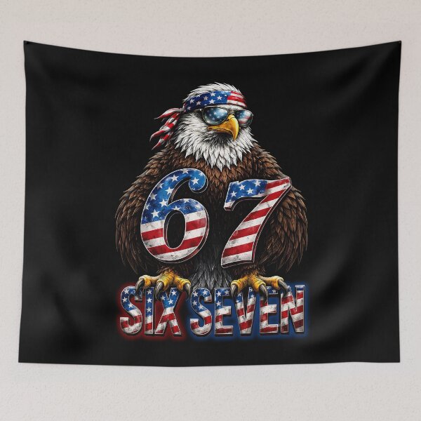 Item preview, 4TH Of July Six Seven Bald Eagle USA Flag 67 Meme Boys Girls designed and sold by wtfbba.