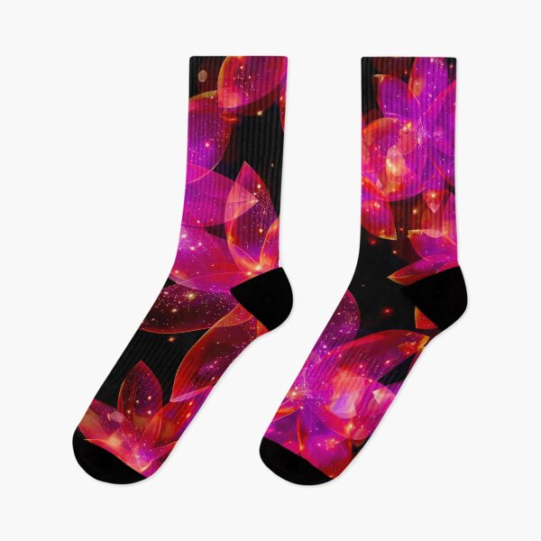 Item preview, Glowing Cosmic Magenta Floral Pattern | Vibrant Neon Pink Starburst Art designed and sold by SideKickCreates.