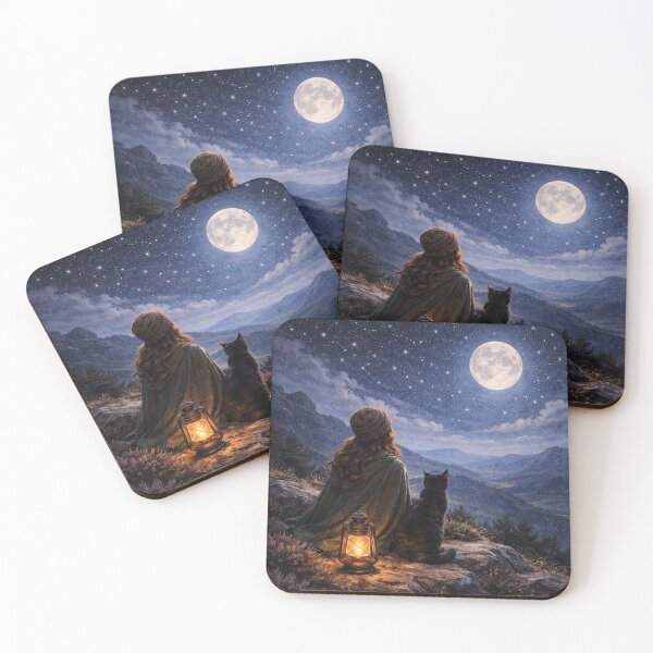 Item preview, Me and my cat under the moon designed and sold by Solhaus-design.