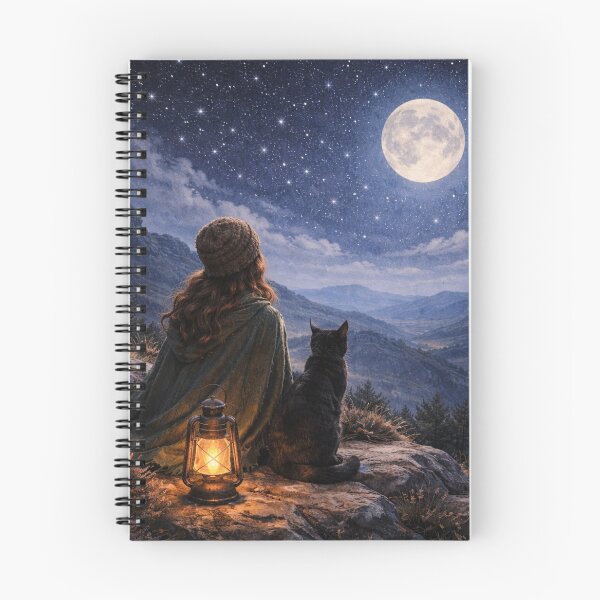 Item preview, Me and my cat under the moon designed and sold by Solhaus-design.