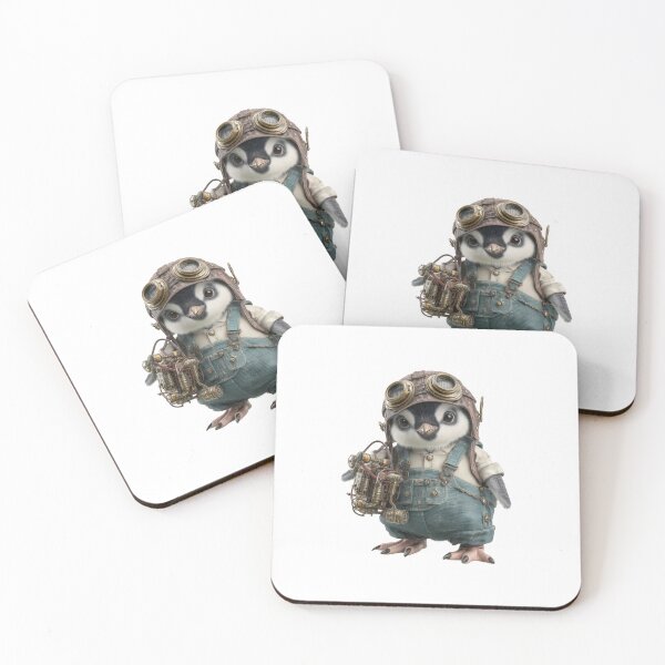Item preview, Steampunk Aviator Penguin designed and sold by FoxJonesCo.