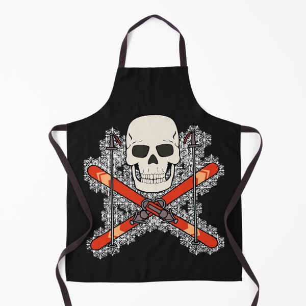 Item preview, Skier Skull with Snowflakes Pirate Flag Jolly Roger designed and sold by Jaudaux Designs.