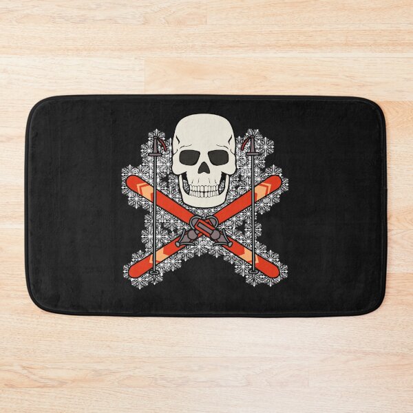Item preview, Skier Skull with Snowflakes Pirate Flag Jolly Roger designed and sold by Jaudaux Designs.