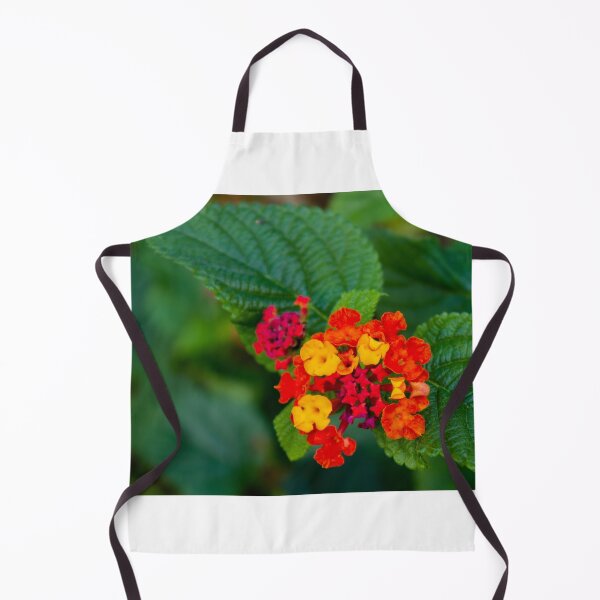 Item preview, Colorful Lantana Flower Cluster With Orange and Yellow Blossoms Against Green Leaves Close-Up designed and sold by Nmallia.