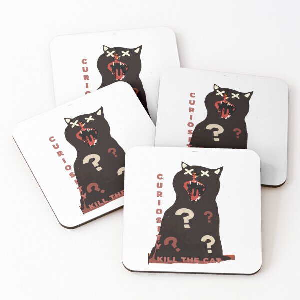 Item preview, Curiosity Killed the Cat – Dark Graphic Cat Design | Question Marks, Terracotta Aesthetic & Dark Humor Silhouette Art designed and sold by ChiaraPagani.