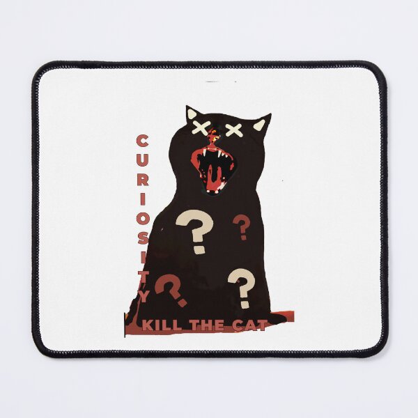 Item preview, Curiosity Killed the Cat – Dark Graphic Cat Design | Question Marks, Terracotta Aesthetic & Dark Humor Silhouette Art designed and sold by ChiaraPagani.