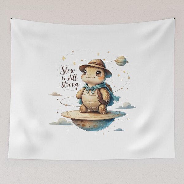 Item preview, Slow Is Still Strong Cute Vintage Turtle Space Planet designed and sold by AQUILAKREO.