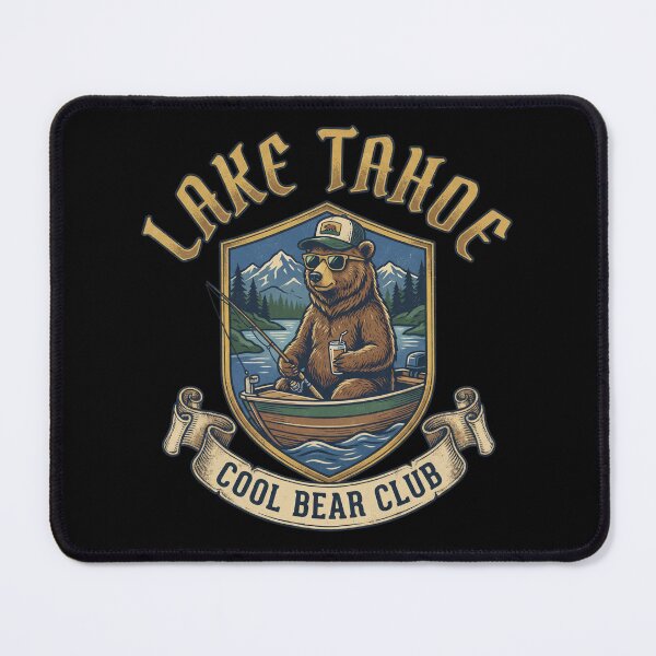 Item preview, Lake Tahoe Cool Bear Club Canoeing Fishing Bear designed and sold by Milasneeze.