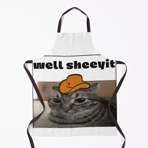 Item preview, Well Sheeyit Meme Cat in Cowboy Hat designed and sold by ReuvenStore.