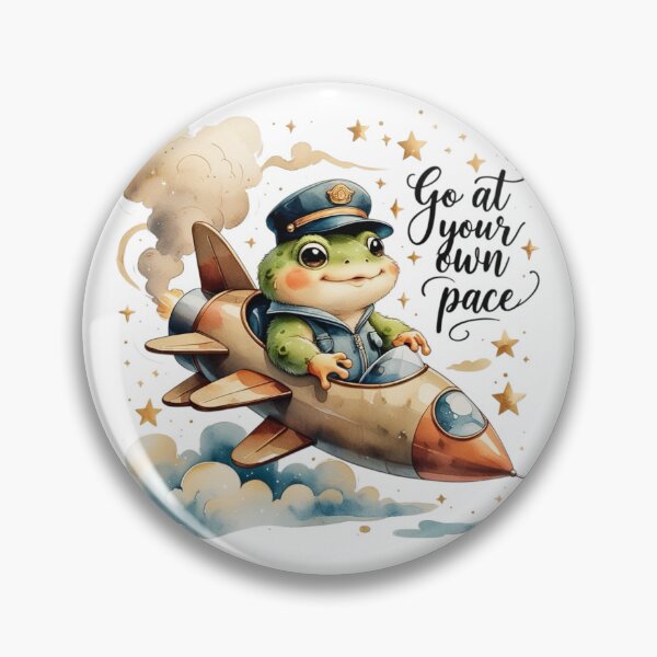Item preview, Go At Your Own Pace Cute Vintage Frog Space Rocket designed and sold by AQUILAKREO.