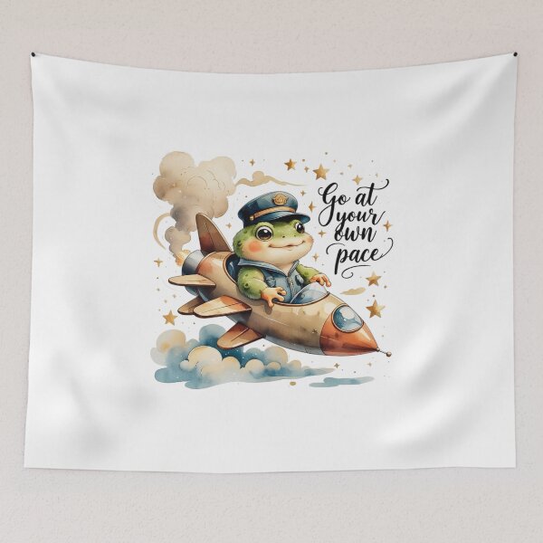 Item preview, Go At Your Own Pace Cute Vintage Frog Space Rocket designed and sold by AQUILAKREO.