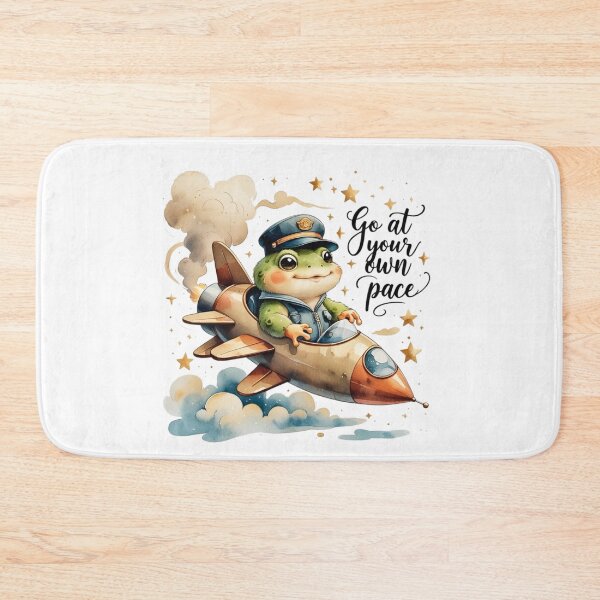 Item preview, Go At Your Own Pace Cute Vintage Frog Space Rocket designed and sold by AQUILAKREO.