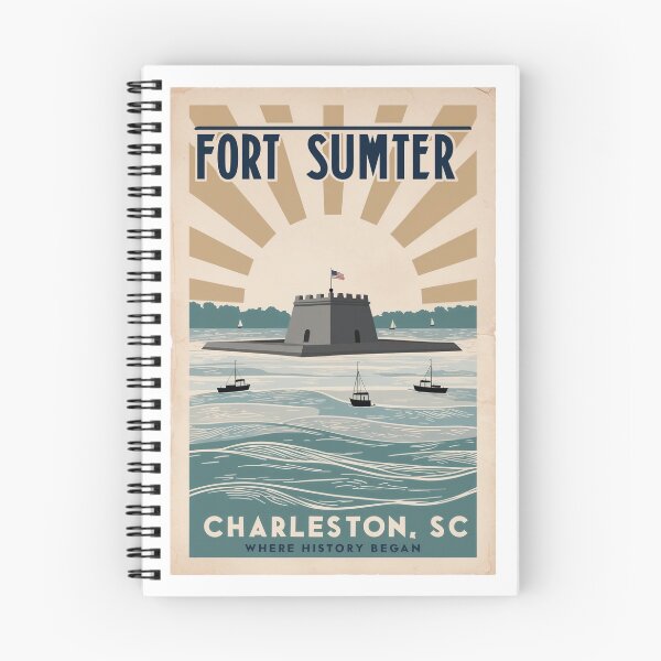 Item preview, Fort Sumter Charleston SC Retro Travel Sticker Design designed and sold by bobparduephoto.