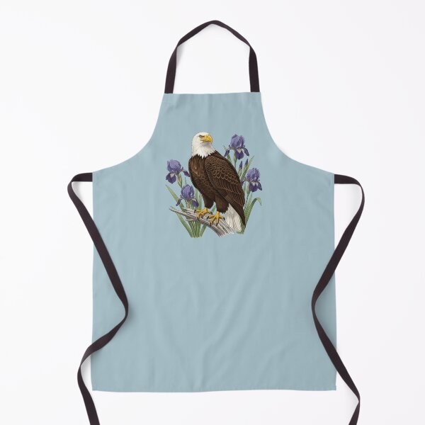 Item preview, Bald Eagle Perched Among Purple Iris Flowers designed and sold by BirdsnStuff.