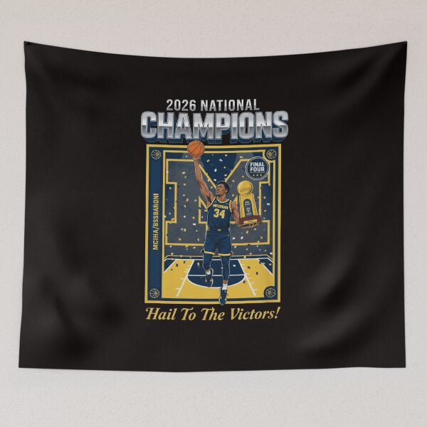Item preview, Michigan Wolverines Men’s Basketball Campus Ink 2026 National Champion #23 Yaxel Lendeborg designed and sold by malikromanie.