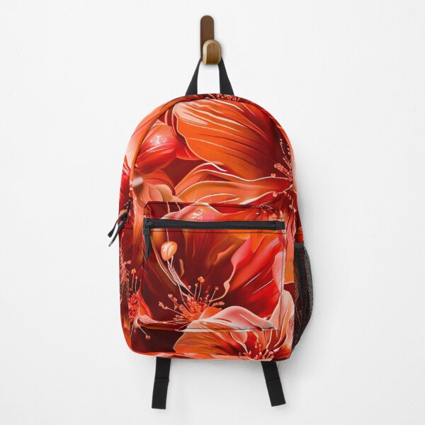 Item preview, Radiant Crimson Blossoms: Vibrant Red Glowing Floral Pattern Art designed and sold by SideKickCreates.