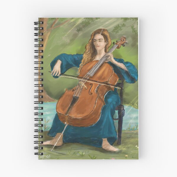 Item preview, Cello Player in Nature – Peaceful Music Art Illustration designed and sold by hopenoli_art.