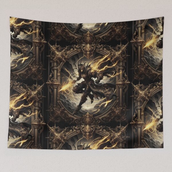 Item preview, Celestial Thunderbound Knight: Divine Guardian Within an Ornate Baroque Portal (Epic Anime Art) designed and sold by MouradStudio.