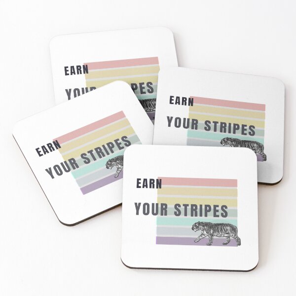 Item preview, Earn Your Stripes Tiger Design | Retro Rainbow Motivational Animal T-Shirt, Vintage Style & Aesthetic Art designed and sold by ChiaraPagani.