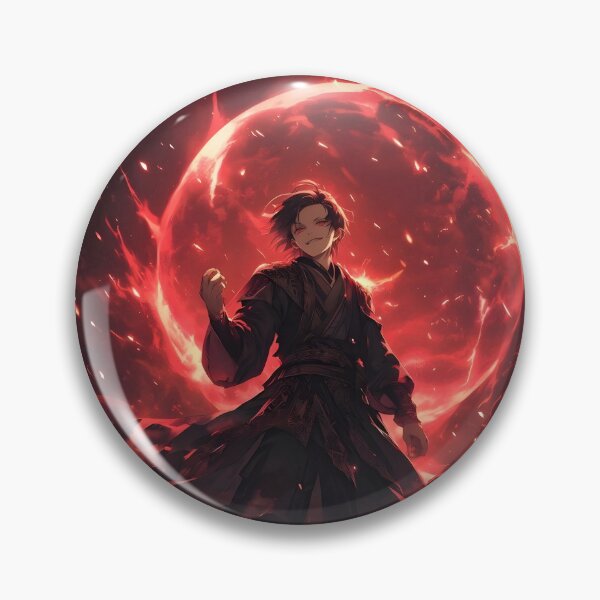 Item preview, Boundless Sinister Power: The Arrogant Anime Villain Grinning Under a Shattered Red Celestial Collapse designed and sold by MouradStudio.