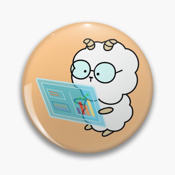 Item preview, Cute sheep looking at rising stock market graph on digital screen designed and sold by ubborn.