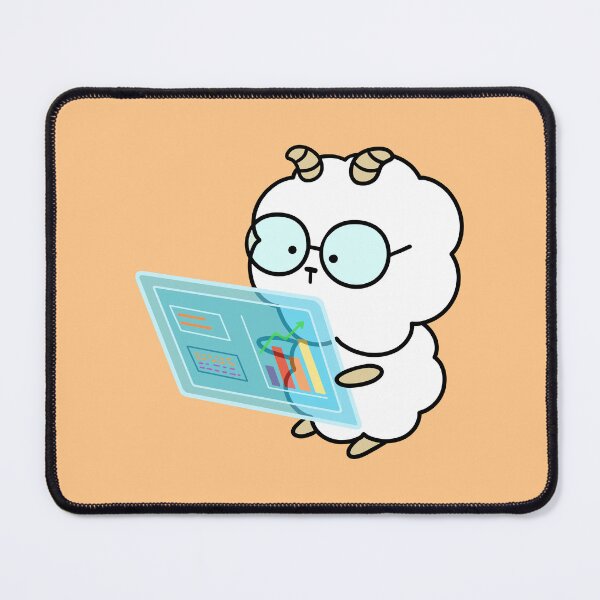 Item preview, Cute sheep looking at rising stock market graph on digital screen designed and sold by ubborn.