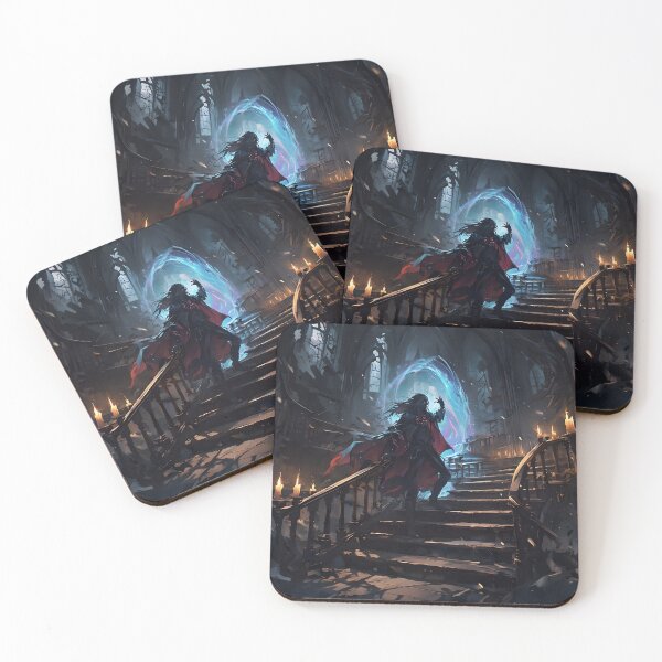 Item preview,  Echoes of the Ruined Cathedral: Dark Mage Conjuring an Arcane Portal in a Gothic Anime Fantasy designed and sold by MouradStudio.