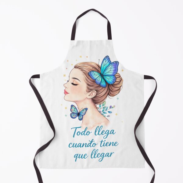 Item preview, Woman with Blue Butterflies - Motivational Phrase Everything Comes Into Place designed and sold by Skully-Studio.