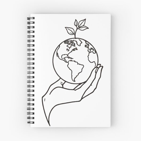 Item preview, Mini Sustaining Our World Hand Holding The Planet Earth minimal design oneliner designed and sold by VISO-art.