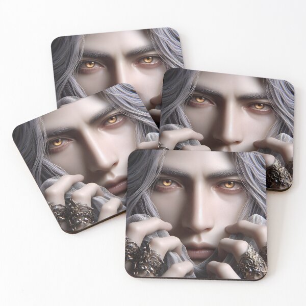 Item preview, Gilded Secrets: Close-Up Anime Portrait with Veiled Gaze and Ornate Golden Claw Rings designed and sold by MouradStudio.