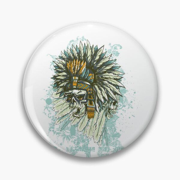 Item preview, Cool Aztec Skull Headdress Warrior Native Art designed and sold by CosmicControl.