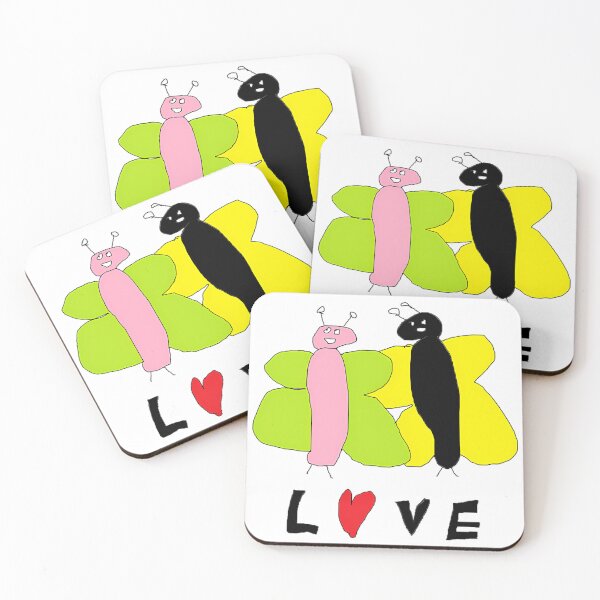 Item preview, Badly Drawn Butterflies In Love - Funny Naive Art Romantic Gift  designed and sold by To101ARt.