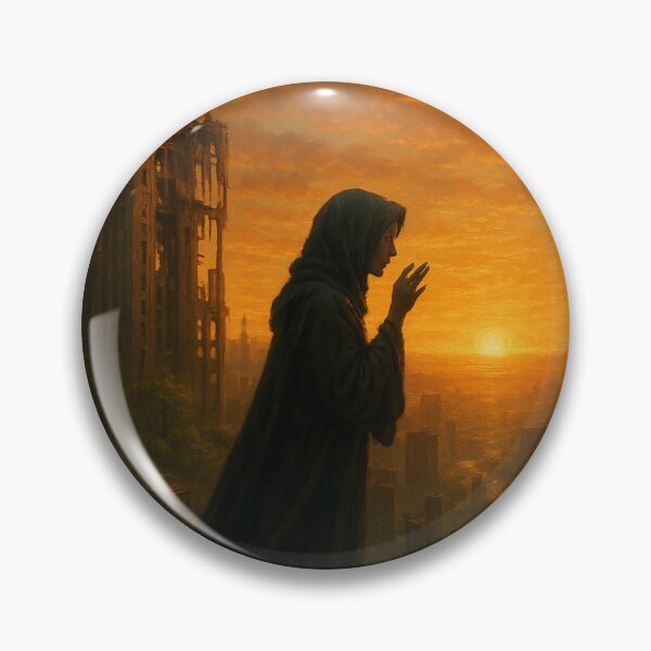 Item preview, Last Prayer at Sunset – Post Apocalyptic City Cinematic Art designed and sold by TheLoopStories.